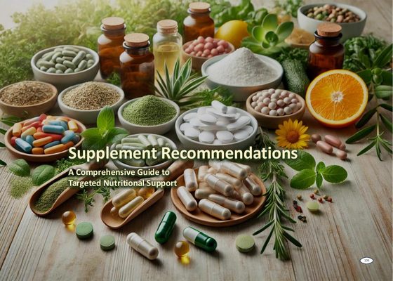 Workbook page: Supplement Recommendations, the opening page of the guide