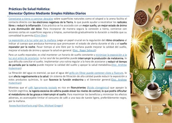 Página del libro de implementación: Bienestar Óptimo Mediante Simples Hábitos Diarios